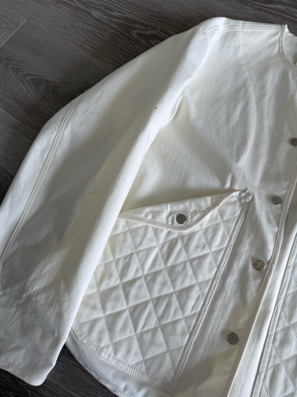 Quilt-Pocket White Women's Jacket - Picture 5 of 8